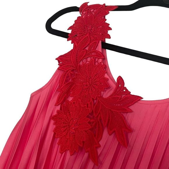 New P.A.R.O.S.H. pink accordion pleated knee length dress size 4 XS oversized - Picture 3 of 14